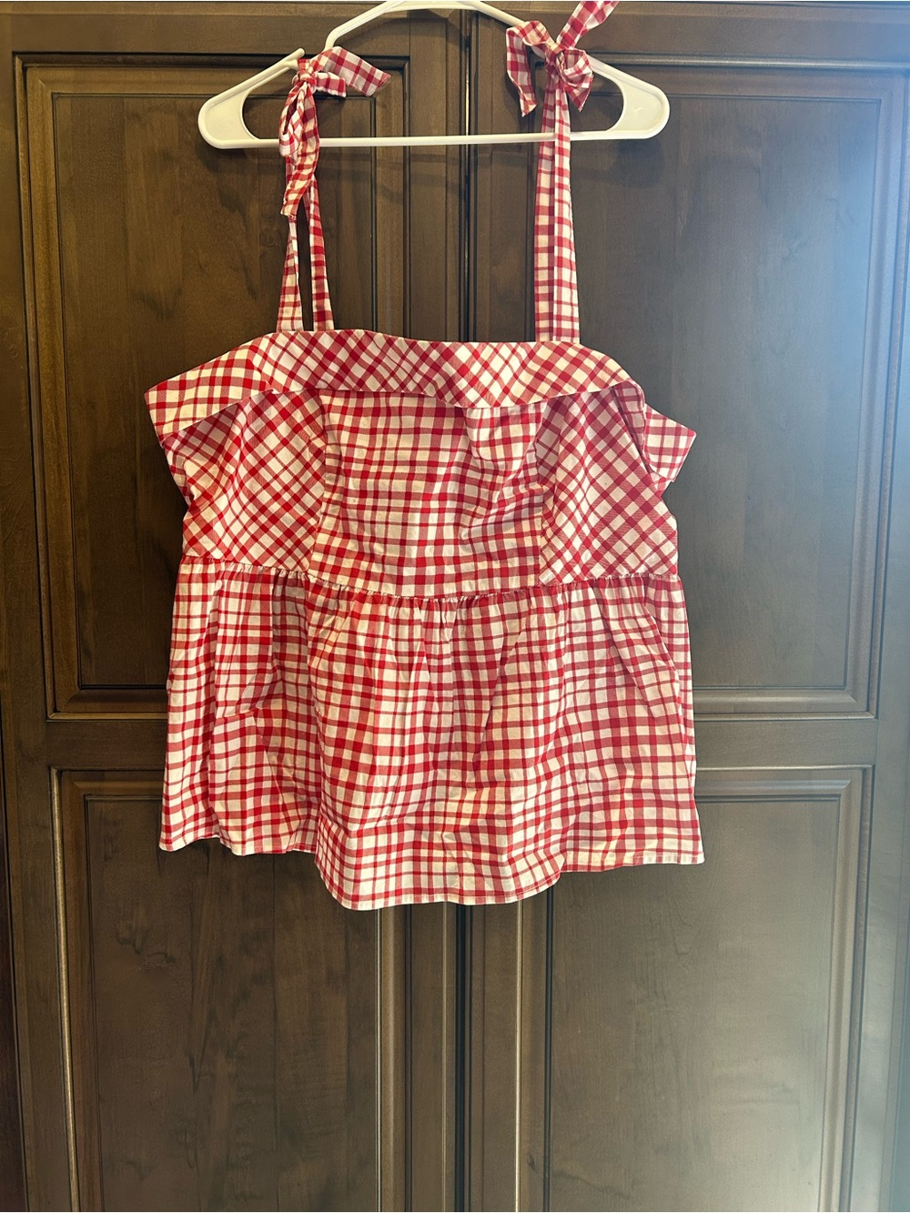 torrid Red and White Gingham Tie-Strap Camisole